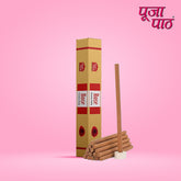 Pooja Paath Premium Dry Stick - Rose Blended 8 inch Dhoop 9 Sticks DRY DHOOP Box Rose Dhoop 9 Sticks DRY DHOOP Box